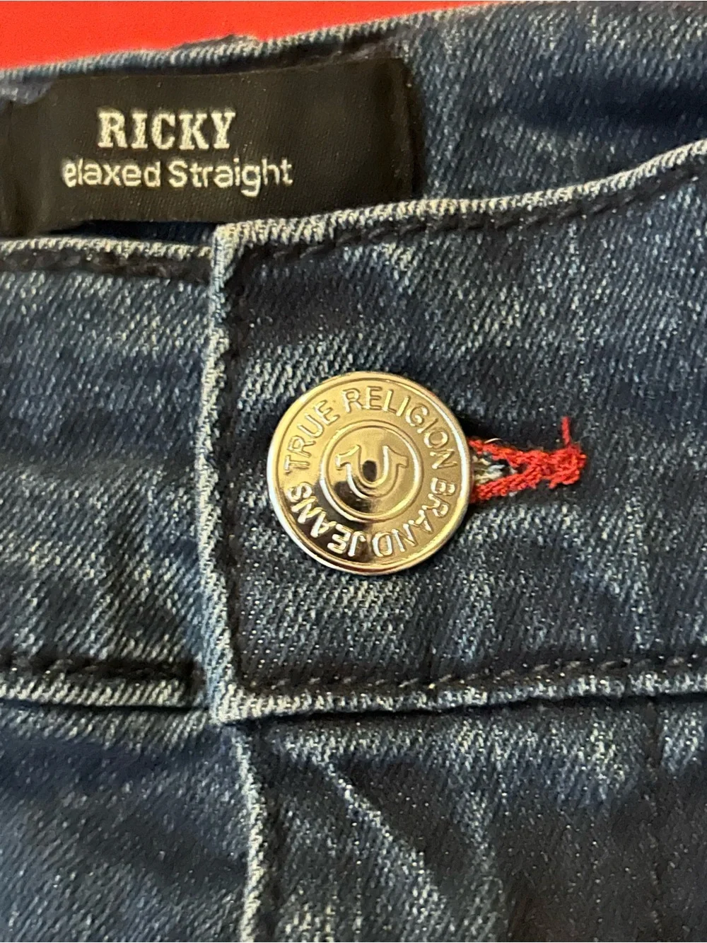 True Religion Men's (Ricky) Jeans in Dark Blue Denim